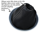 WHITE STITCHING FITS NISSAN 350Z FAIRLADY 03-09 NAPPA LEATHER GEAR GAITER ONLY