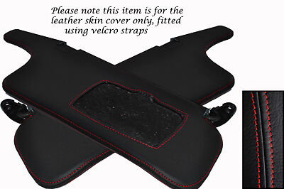 RED STITCHING FITS MAZDA RX7 92-02 2X SUN VISORS LEATHER COVERS ONLY CUSTOM NEW