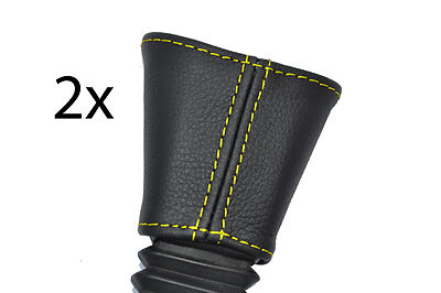 yellow stitch FITS FORD FIESTA MK4 MK5 95-01 2X FRONT SEAT BELT STALK COVERS