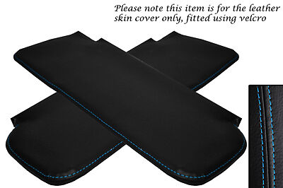 BLUE STITCH FITS MITSUBISHI FTO 94-01 2X SUN VISORS LEATHER COVERS ONLY