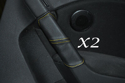 YELLOW STITCH FITS VW GOLF MK6 6 VI 2008-2013 2X REAR DOOR HANDLE LEATHER COVERS