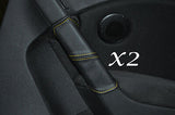 YELLOW STITCH FITS VW GOLF MK6 6 VI 2008-2013 2X REAR DOOR HANDLE LEATHER COVERS