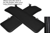 WHITE STITCHING FITS MAZDA BONGO FORD FREDA 2X SUN VISORS LEATHER COVERS ONLY