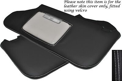 WHITE STITCH FITS CHRYSLER 300C 2006-2010 2X SUN VISORS LEATHER COVERS