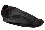 RED STITCH FITS AEC LEYLAND ALBION ERGOMATIC LEATHER HANDBRAKE FITS OVER RUBBER