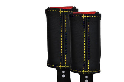 YELLOW STITCHING FITS  HONDA S2000 1999-2009 2X SEAT BELT STALK LEATHER COVERS