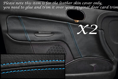 BLUE STITCH FITS PEUGEOT 206 98-10 2X FRONT DOOR CARD COVERS 5 DOOR MODELS