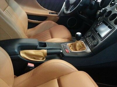 TAN LEATHER FITS ALFA ROMEO BRERA GEAR HANDBRAKE GAITER CUSTOM NEW MADE IN UK