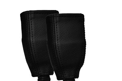 BLACK STITCH FITS CORVETTE C6 05-13 2X SEAT BELT STALK LEATHER COVERS ONLY