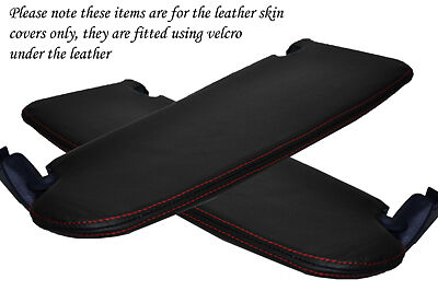 RED STITCH FITS AUDI TT COUPE 1998-2006 2X SUN VISORS LEATHER COVERS ONLY