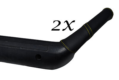 YELLOW STITCH FITS DATSUN 240Z 260Z 280Z 74-78 2X DOOR HANDLE BLACK LTHR COVERS