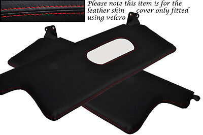 RED STITCH FITS CITROEN CX 85-92 2X SUN VISORS LEATHER COVERS ONLY CUSTOM NEW