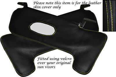 YELLOW STITCHING FITS FIAT X1/9 X19  2X SUN VISORS LEATHER COVERS ONLY
