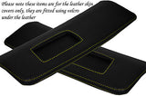 YELLOW STITCH FITS TRIUMPH HERALD VITESSE 61-75 2X SUN VISORS LEATHER COVERS