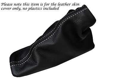 WHITE STITCHING FITS NISSAN NAVARA D40 2005-2012 LEATHER HANDBRAKE GAITER ONLY