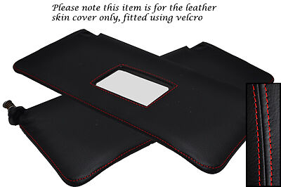 RED STITCHING FITS ALFA ROMEO 75 1985-1992 2X SUN VISORS LEATHER COVER ONLY