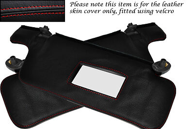 RED STITCHING FITS NISSAN S14 200SX 1994-1999 2X SUN VISORS LEATHER COVERS ONLY