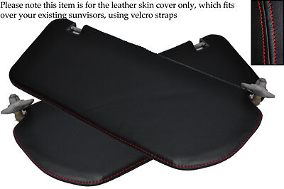 RED STITCHING FITS VAUXHALL OPEL ASTRA MK2 2X SUN VISORS LEATHER COVERS ONLY