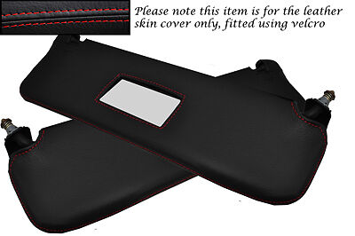 RED STITCH FITS AUDI 80 CABRIO CONVERTIBLE 1991-2000 2X SUN VISORS COVERS