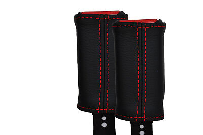 RED STITCHING FITS HONDA S2000 1999-2009 2X SEAT BELT STALK LEATHER COVERS ONLY