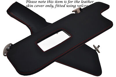 RED STITCH FITS BMW 3 SERIES E30 84-92 2X SUN VISORS LEATHER COVERS ONLY