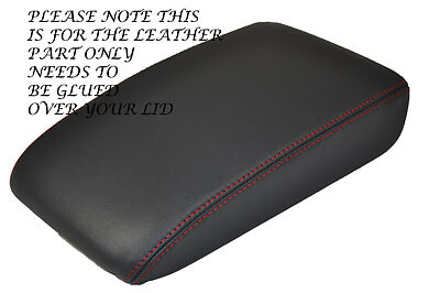 RED STITCH FITS VW GOLF MK7 VII 2013+ ANTHRACITE DARK GREY LEATHER ARMREST COVER