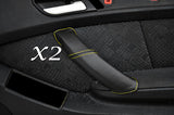YELLOW STITCHING FITS BMW X5 E53 00-07 2X FRONT DOOR HANDLE LEATHER COVERS