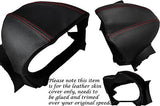 RED STITCHING FITS LOTUS ELISE 2008-2013 SPEEDO GAUGE HOOD LEATHER COVER ONLY