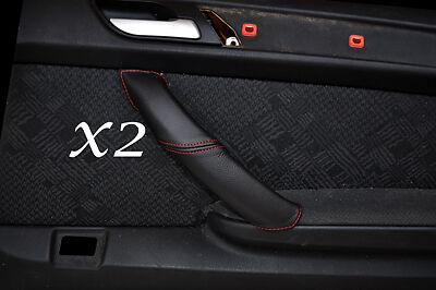 RED STITCH FITS BMW X5 E53 2000-2007 2X REAR DOOR HANDLE LEATHER COVERS ONLY
