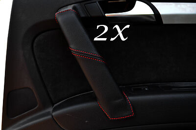 RED STITCH FITS AUDI Q7 2006-2013 2X REAR DOOR HANDLE LEATHER COVERS ONLY