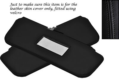 BLACK STITCHING FITS FIAT SEICENTO 1998-2004 2X SUN VISORS LEATHER COVERS ONLY