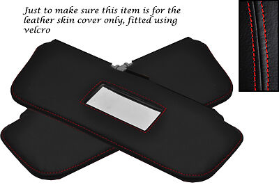 RED STITCHING FITS FIAT SEICENTO 1998-2004 2X SUN VISORS LEATHER COVERS ONLY
