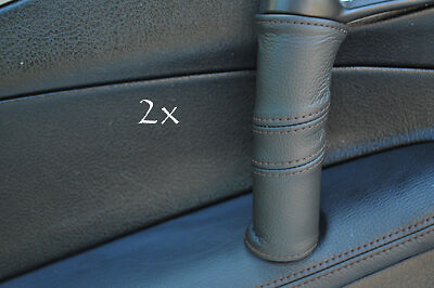 FITS FIAT COUPE LEATHER 2X DOOR HANDLE COVERS black stitch CUSTOM NEW MADE IN UK