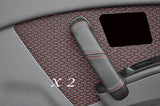 RED STITCHING FITS HYUNDAI AMICA 2X DOOR HANDLE LEATHER COVERS ONLY CUSTOM NEW