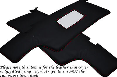 RED STITCH FITS PORSCHE 911 912  2X SUN VISORS LEATHER COVERS ONLY CUSTOM NEW