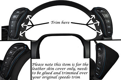BLUE STITCH FITS CORVETTE C6 2005-2013 2X DASH PODS LEATHER WRAPS COVERS ONLY