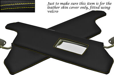 YELLOW STITCH FITS RANGE ROVER CLASSIC 70-1994 2X SUN VISORS LEATHER COVERS ONLY