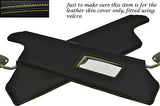 YELLOW STITCH FITS RANGE ROVER CLASSIC 70-1994 2X SUN VISORS LEATHER COVERS ONLY
