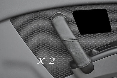 BLACK STITCHING FITS HYUNDAI AMICA 2X DOOR HANDLE LEATHER COVERS ONLY CUSTOM NEW