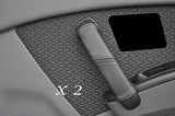 BLACK STITCHING FITS HYUNDAI AMICA 2X DOOR HANDLE LEATHER COVERS ONLY CUSTOM NEW