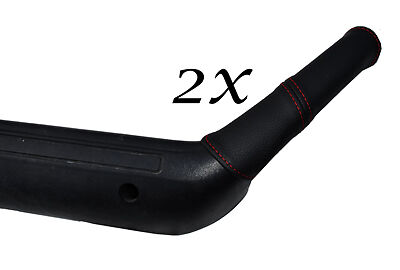 RED STITCH FITS DATSUN 240Z 260Z 280Z 74-78 2X DOOR HANDLE BLACK LEATHER COVERS