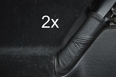 black stitch FITS VW GOLF MK3 3 III LEATHER 2X REAR DOOR HANDLE COVERS