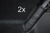 black stitch FITS VW GOLF MK3 3 III LEATHER 2X REAR DOOR HANDLE COVERS