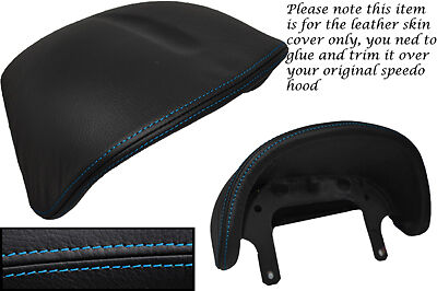BLUE STITCH FITS LOTUS ELISE EXIGE S1 96-01 SPEEDO GAUGE HOOD LEATHER COVER ONLY