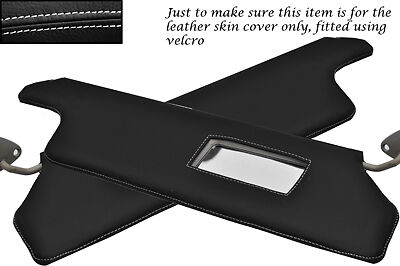 WHITE STITCH FITS RANGE ROVER CLASSIC 70-94 2X SUN VISORS LEATHER COVERS ONLY