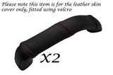 RED STITCH FITS DATSUN 240Z 260Z 280Z 1979-1983 2X DOOR HANDLE BLACK LTHR COVERS