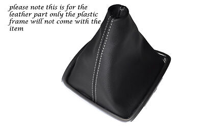 WHITE STITCHING FITS RENAULT LAGUNA MK3 2007-2012 LEATHER  GEAR GAITER ONLY