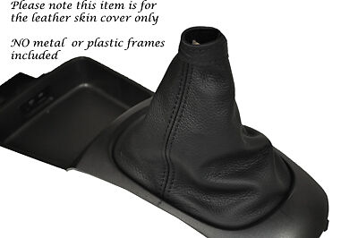 BLACK STITCHING FITS KIA RIO MK2 2005-2010 LEATHER GEAR GAITER CUSTOM NEW