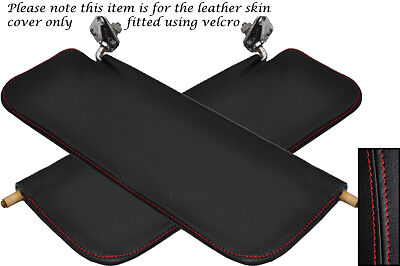 RED STITCH FITS AUSTIN A40 FARINA MK2 2X SUN VISORS LEATHER COVER ONLY