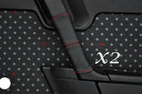 RED STITCH FITS ALFA ROMEO 33 2X REAR DOOR HANDLE LEATHER COVERS ONLY CUSTOM NEW